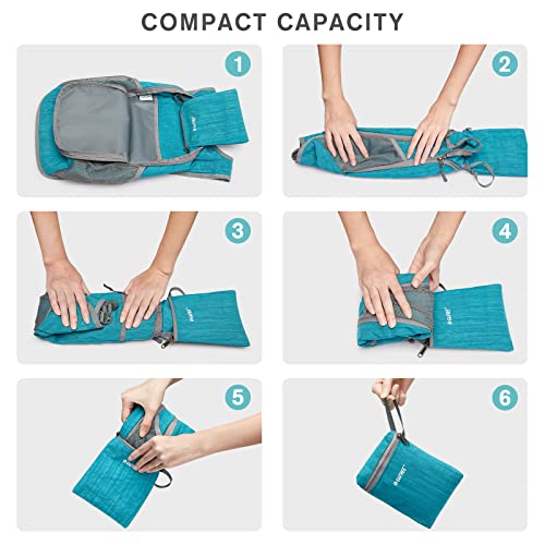 G4Free 10L/15L Hiking Backpack Lightweight Packable Hiking Daypack Small Travel Outdoor Foldable Shoulder Bag - color: Teal Blue, size: 20L
