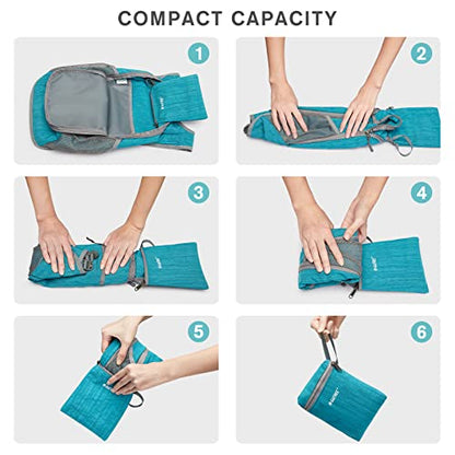G4Free 10L/15L Hiking Backpack Lightweight Packable Hiking Daypack Small Travel Outdoor Foldable Shoulder Bag - color: Teal Blue, size: 20L