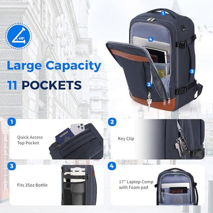 ECOHUB 19" Travel Backpack for Men Women 19x7.1x12.6 Spirit Airlines Personal Item Bag Backpack with Wet Compartment,Grey - color: Grey