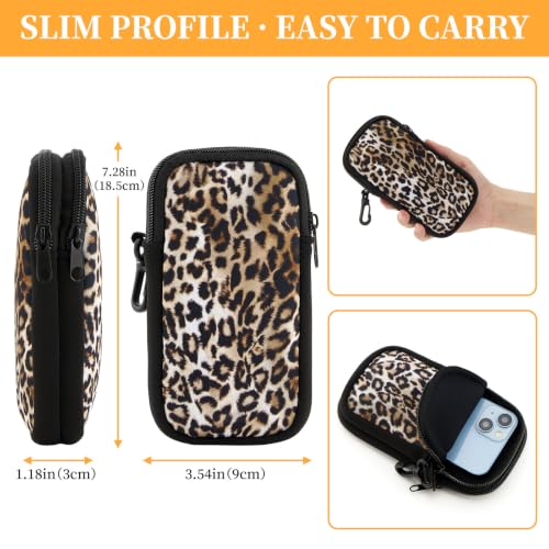WOZEAH Double Eyeglass Case with 2 Compartments, Travel Eyewear Organizer for Two Pairs of Glasses - color: Leopard2
