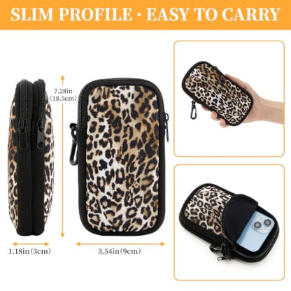 WOZEAH Double Eyeglass Case with 2 Compartments, Travel Eyewear Organizer for Two Pairs of Glasses - color: Leopard2