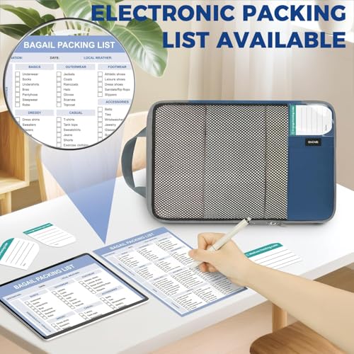BAGAIL 4 Set/6 Set/8 Set Compression Packing Cubes Travel Accessories Expandable Packing Organizers(HalfMesh,8-Navy) - color: 8-Navy, style: Half Mesh