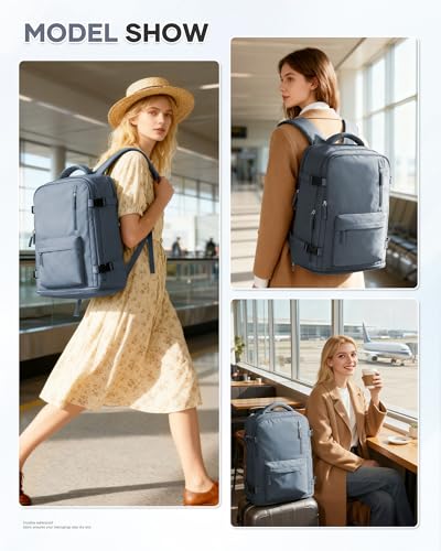 Large Travel Gym Backpack Women Carry On Backpack Flight Approved Hiking Waterproof Rucksack Casual Daypack Laptop bags airplanes Shoes Compartment Personal Item Travel Weekender Essentials JewelBlue - color: A39-jewel Blue, size: Large