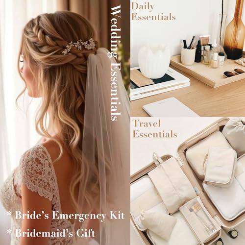 Wedding Gift Set Emergency Kit for Women 39 Essentials For Brides Daily Use All-In-One Travel Kit Women's Survival Kit For Team Bride (White) - color: White