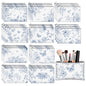 30 Pcs Blue Chinoiserie Floral Makeup Bags Porcelain Cosmetic Zipper Pouches with Blue Flower Makeup Bag Bulk Canvas Cosmetic Travel Toiletry Pouch for Women bridesmaids Wedding Favors - style: Blue Porcelain