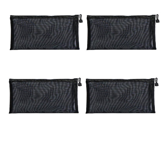 Mesh Pouch, Zipper Small Nylon Travel, Mini Zipper Pouch, Mesh Makeup Bag for Daily, Purse Organizer Insert, to Keep Small Ltems, Home Organizing (4, Black, 3.93 x 7.87 inch) - color: Black, size: 3.93 x 7.87 inch