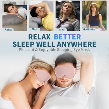 ZGGCD Sleep Mask for Side Sleeper, Light Blocking Sleeping Eye Mask for Women Men, 3D Contoured Night Blindfold, Luxury Eye Cover Eyeshade with Adjustable Strap for Travel, Nap, Nurse Essentials, Pink - color: Pink