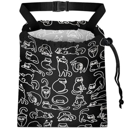 Car Trash Bag Hanging Back of Seat with Adjustable Snap Buckle Strap Cute Printed Drawstring Garbage Bags for Car-Black Cats - color: Black Cats Car Trash Bag