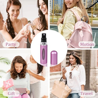 12 PCS Travel Refillable Perfume Atomizer Bottles,5ml Mini Portable Spray Bottles for Travel Accessories,Multicolor Perfume Containers