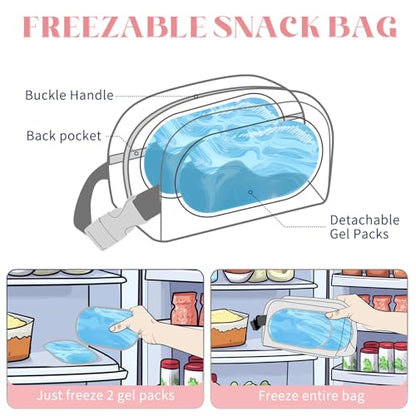 Cerbonny Small Cooler Bag, Freezable Lunch Bag, Small Lunch Bag, Insulated Mini Cooler Box with Ice Packs & Handle Buckle for School Work Travel,Cherry Pattern - color: Cherry