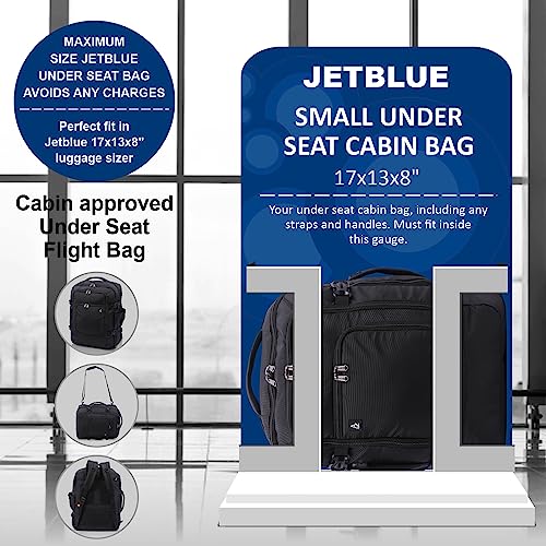 Aerolite 17x13x8” Jetblue Airlines Maximum Size Backpack Eco-Friendly Cabin Luggage Approved Travel Carry On Holdall Lightweight Shoulder Bag Flight Rucksack with YKK Zippers 5 Year Warranty - size: 17x13x8" JetBlue