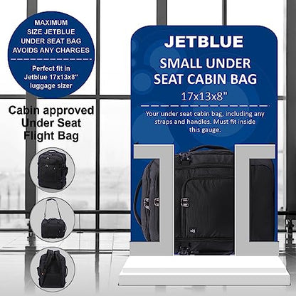 Aerolite 17x13x8” Jetblue Airlines Maximum Size Backpack Eco-Friendly Cabin Luggage Approved Travel Carry On Holdall Lightweight Shoulder Bag Flight Rucksack with YKK Zippers 5 Year Warranty - size: 17x13x8" JetBlue