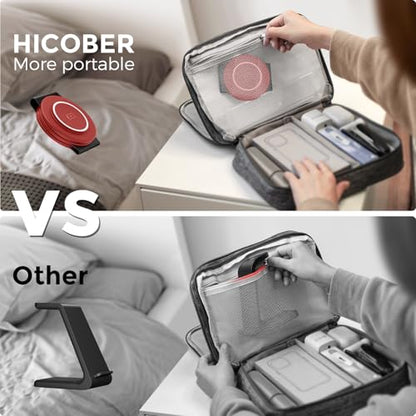 Hicober 3 in 1 Wireless Charging Station for Apple Watch and iPhone Air 17 16 15 14 13 12 Pro Max/Plus, Magnetic Foldable Wireless Travel Charger Station Stand for Airpods iWatch All Series Dark Red - color: Dark Red