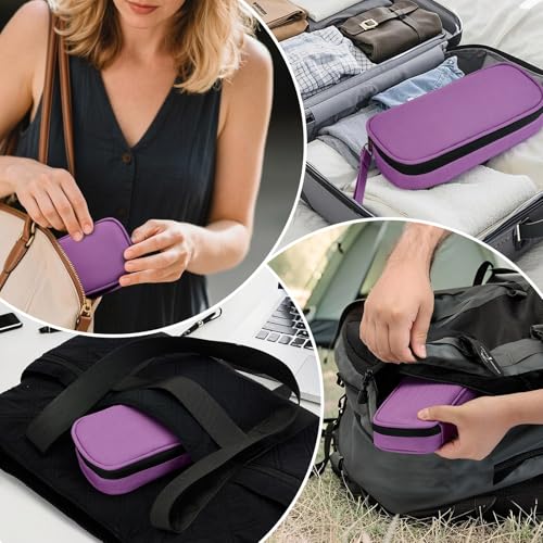 apollo walker Insulin Cooler Travel Case Diabetic Medication with Ice Packs and Insulation Liner insulin cooler travel case tsa approved - color: Purple, size: Small