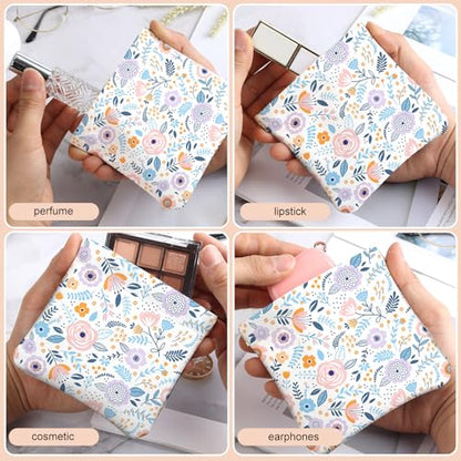 2Pcs PU Leather Small Squeeze Coin Purse Pouch Mini coin Bag Unique And Cute Wallet Cosmetic Bags Change Bag For Women Girls Men Black And White Floral - color: Black And White Floral