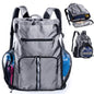 Large Beach Backpack Waterproof Sandproof - Customized Oversized Drawstring Pool Bag with Shoe Compartment for Toiletries, Towels, Gym, Travel - color: Grey