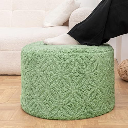 Plush Multi-Functional Ottoman Pouf – Ergonomic Ottoman Foot Rest with Space-Saving Design, Perfect Under Desks, Couches & Sofas (Sage Green) - color: Sage Green