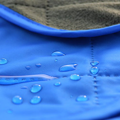 DOWN UNDER OUTDOORS Large Waterproof Windproof Extra Thick 350 GSM Quilted Fleece, or Sherpa Stadium Blanket - color: Blue