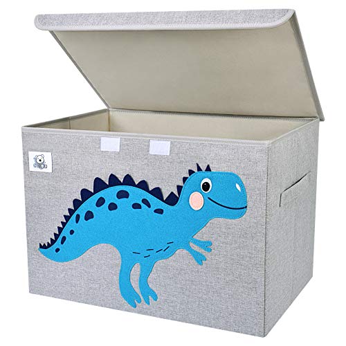 Foldable Large Kids Toy Chest with Flip-Top Lid, Collapsible Fabric Animal Toy Storage Organizer/Bin/Box/Basket/Trunk for Toddler, Children and Baby Nursery (Dinosaur) - color: Dinosaur