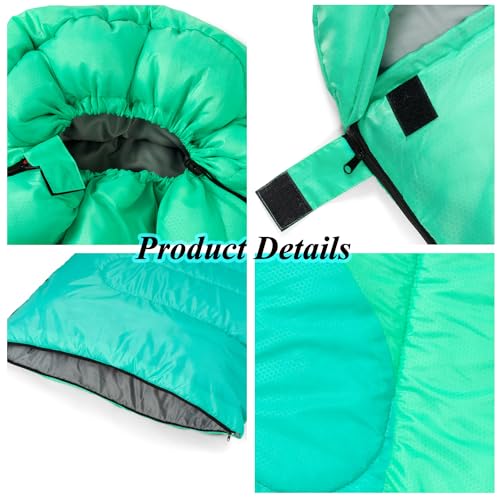 Sleeping Bag - 3 Seasons for Adults Kids Boys Girls Camping Hiking - Warm Cold Weather Lightweight Portable with Compression Bag for Backpacking in Spring, Summer, Fall and Winter - color: 4 lbs-Green
