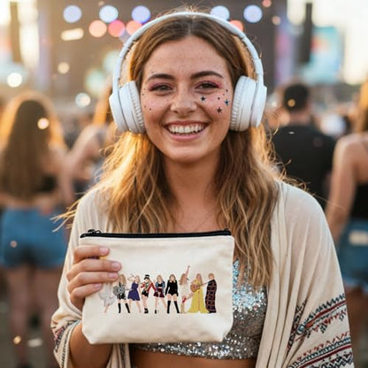 Frerdui Music Lover Makeup Bag Gifts for Women, Singer Makeup Bags, Singer Merch Cosmetic Bag for Next Era, Gift for Women Friends Birthday Mother's Day Nurse Graduation Gift for Her Music Lovers - style: Star Bag