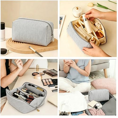 2pcs Makeup Bag Travel Toiletry Bag for Women Lightweight Make Up Bag Purse Organizer Pouches Large Cosmetic Bag Small Makeup Pouch Medicine Bag Travel Essentials for Women Black - color: black