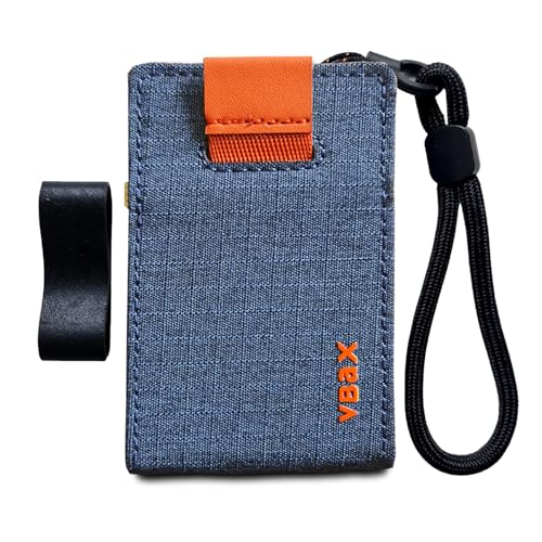 RFID Minimalist Slim Wallet for Men and Women, Holds Up to 12 Cards, Cash, Key Thin and Lightweight Credit Card Holder (Blue Microfiber – Ember Edition) - color: Blue Microfiber – Ember Edition