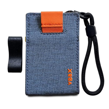 RFID Minimalist Slim Wallet for Men and Women, Holds Up to 12 Cards, Cash, Key Thin and Lightweight Credit Card Holder (Blue Microfiber – Ember Edition) - color: Blue Microfiber – Ember Edition