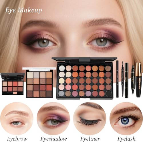 All in One Makeup Kit for Women Full Kit,Makeup Set for Women, Includes Eyeshadow Palette/Foundation/Lipstick/Eyeliner/Mascara/makeup Brush,Makeup Gift Set for Christmas & Birthday&Holiday&Everyday. - color: Set2