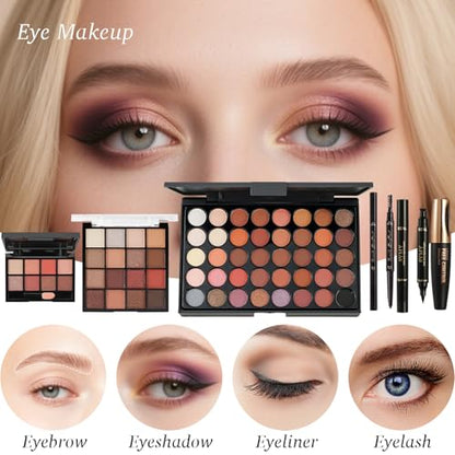 All in One Makeup Kit for Women Full Kit,Makeup Set for Women, Includes Eyeshadow Palette/Foundation/Lipstick/Eyeliner/Mascara/makeup Brush,Makeup Gift Set for Christmas & Birthday&Holiday&Everyday. - color: Set2