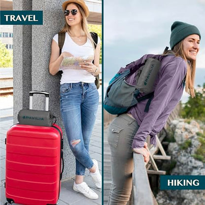 PAVILIA Travel Blanket Airplane Compact with Bag, Lightweight Soft Fleece Plane Blanket Long Flights, Camping Road Trips, Packable Travel Gift Essentials with Luggage Backpack Strap, 65x40, Gray - color: Gray