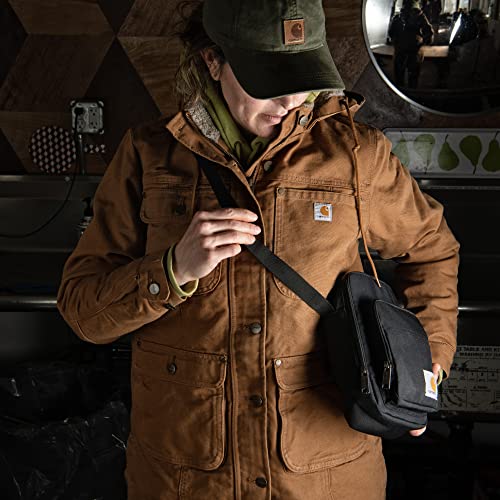 Carhartt Crossbody Zip Bag, Durable, Adjustable Crossbody Bag with Zipper Closure for Men and Women - color: Essential Crossbody Bag (Basil), size: One Size