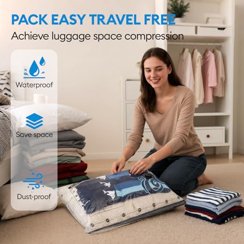 13 Pack Vacuum Seal Bags for Clothing Travel with Electric Pump, Space Saver Vacuum Storage Bags Sealed, Compression Packing Bags for Luggage, Blankets Clothes, Comforter (2 Jumbo+3 L+3 M+5 S) - style: Vacuum Seal Bags for Clothing Travel