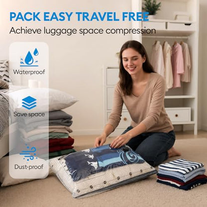 13 Pack Vacuum Seal Bags for Clothing Travel with Electric Pump, Space Saver Vacuum Storage Bags Sealed, Compression Packing Bags for Luggage, Blankets Clothes, Comforter (2 Jumbo+3 L+3 M+5 S) - style: Vacuum Seal Bags for Clothing Travel