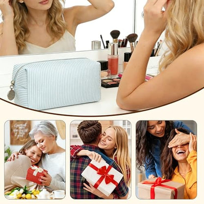 2pcs Makeup Bag Travel Toiletry Bag for Women Lightweight Make Up Bag Purse Organizer Pouches Large Cosmetic Bag Small Makeup Pouch Medicine Bag Travel Essentials for Women Lake Blue - color: lake blue