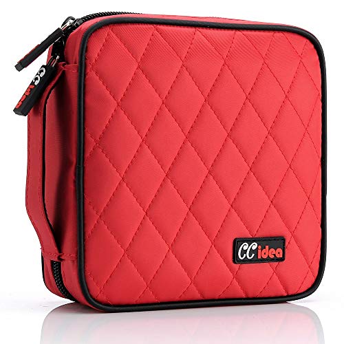 CCidea CD DVD Case Holder, Portable Disc Storage Wallet Binder, Multiple Capacity CD Organizer for Car Home Travel, Anti-Scratch Blu-Ray Game Disc Storage (Red) - color: Red