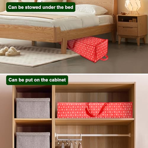 Christmas Wrapping Paper Storage Containers,40 Inch Gift Wrapping Organizer Storage,Fits 20 Standard Rolls of Wrapping Paper,Breathable Fabric, Square - color: red-40in-1p