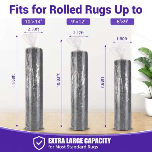 Rug Storage Bag, Fit for Rolled Rug up to 10'x 14', Large Plastic Rug Bag Clear Carpet Runner Bag Perfect for Rug Storage/Moving/Packing/Shipping and Other Foldable Large Objects - size: 10' x 14' - 1 Pack