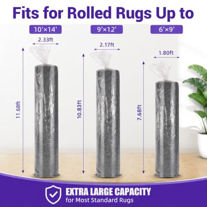Rug Storage Bag, Fit for Rolled Rug up to 6'x 9', Large Plastic Rug Bag Clear Carpet Runner Bag Perfect for Rug Storage/Moving/Packing/Shipping and Other Foldable Large Objects - size: 6' x 9' - 1 Pack