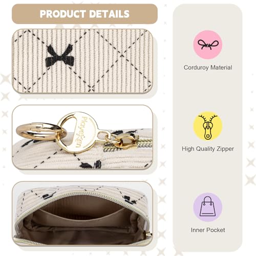 Period Bag for Teen Girls, Corduroy Cute Sanitary Napkin Storage Bag, Menstrual Pad Pouches Tampon Holder for Purse (Purple-Bow Tie) - color: Bow Tie-purple