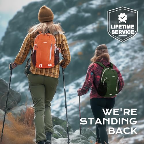 VPBAGE 15L Water-resistant Hiking Daypack, Small Backpack Travel Outdoor, Lightweight Packable Day Pack Carry On for Women Men Adults - color: Army Green