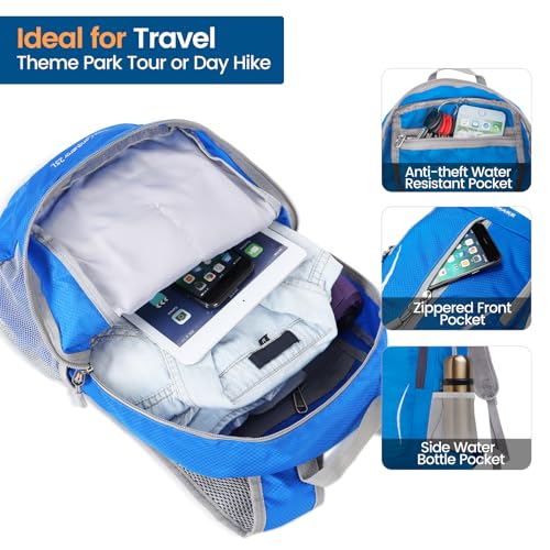 ZOMAKE Ultra Lightweight Packable Backpack 25L, Foldable Hiking Backpacks Water Resistant Small Folding Daypack for Travel(Dark Blue-NEW) - color: Dark Blue-new