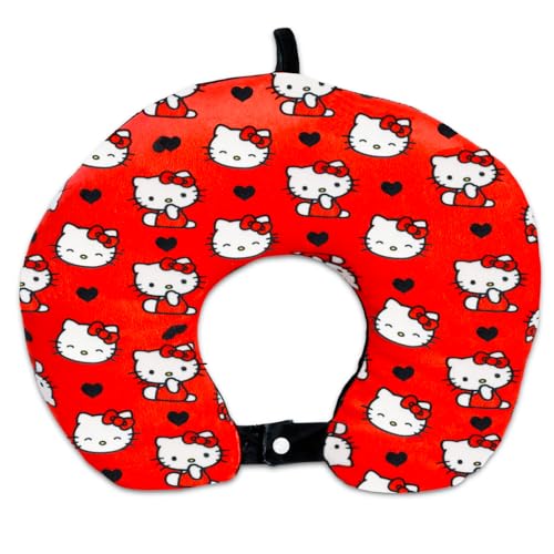 SANRIO Hello Kitty Travel Neck Pillow for Kids - Bundle with 13" Hello Kitty Neck Pillow Plus More | Hello Kitty Travel Accessories Set