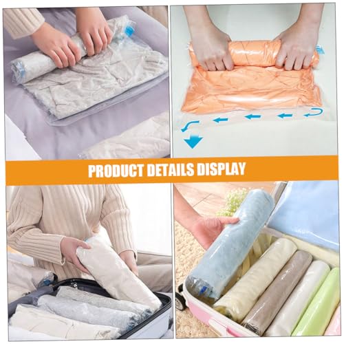 ARTIBETTER 10pcs Vacuum Compression Storage Bags Set for Clothing and Jackets, Multi-size (35x50cm, 40x50cm, 40x60cm, 50x70cm) Roll-up Space Saver Packing Organizer for Travel and Home Use
