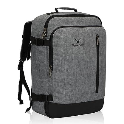Hynes Eagle Carry on Backpack 38L Large Travel Backpack for Women Flight Approved Weekender Bag Laptop Backpack Men 15 inches Black Grey 2023 - color: Black Grey 2023