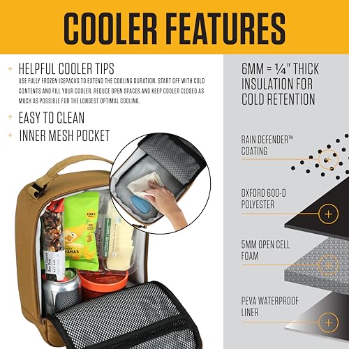 Carhartt Insulated Lunch Cooler For Men and Women, Fully Insulated Lunch Pale for Everyday Use, Green Slate - color: Green Slate