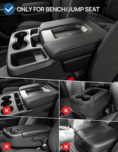JOYTUTUS Center Console Cover Compatible with 2019-2025 2026 Silverado Sierra Jump Seat, Leather Arm Rest Armrest Cover for Car, Durable Middle Console Cover Replacement for Trucks - size: Jump Seat Console 2019-2026 Silverado/Sierra
