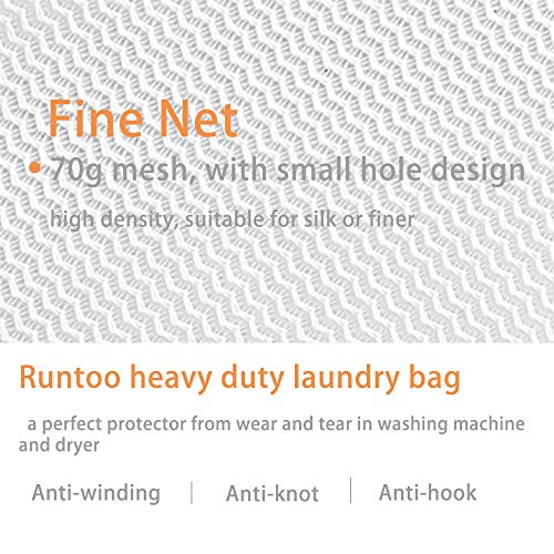 Runtoo 36 x 36 inches Extra Large Laundry Bag Delicates Wash Bags Camp Travel Heavy Duty Zipper Big Net Sweater Curtain Bedding Robes Blanket Jumbo Toys Organizer (Fine) - size: 1 PACK