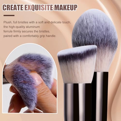 BS-MALL Makeup Brush Set 18 Pcs Premium Synthetic Foundation Powder Concealers Eye shadows Blush Makeup Brushes with black case (Coffee) - color: Coffee