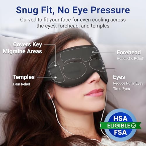 Cooling Eye Mask for Dark Circles Puffiness - Fsa Eligible Items Hsa, Cold Compress for Puffy Eyes Migraines Headache Sleeping After Surgery, Gentle Weighted Travel Essentials Gel Ice Pack (Black) - color: Black